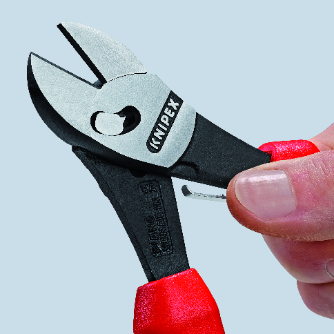 KNIPEX KNIPEX 73 72 180 F TwinForce® Hochleistungs-Seitenschneider mit Öffnungsfeder 180 mm schwarz atramentiert mit Mehrkomponenten-Hüllen poliert