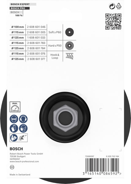 BOSCH Stützteller mit Klettverschluss, 125 mm BOSCH Stützteller mit Klettverschluss, 125 mm