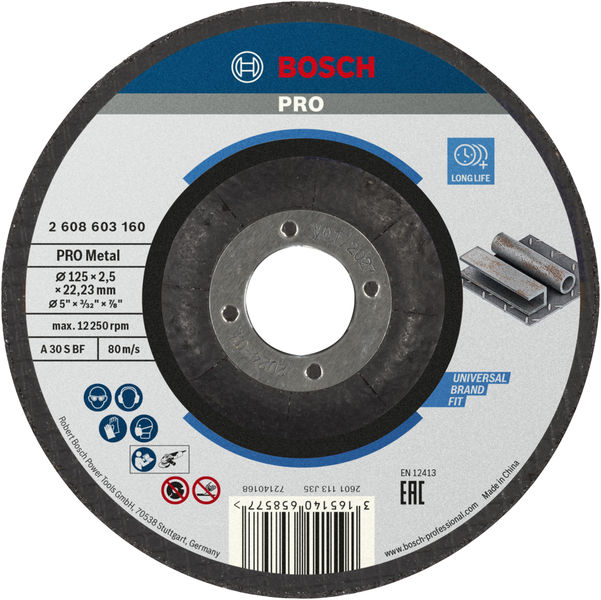 BOSCH PRO Metal Trennscheibe, 125 x 2.5 x 22.23 mm, gekröpft