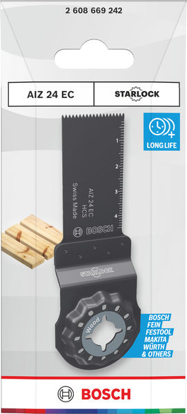 BOSCH AIZ 24 EC Holz Tauchsägeblatt, Starlock, 24 x 50 mm BOSCH AIZ 24 EC Holz Tauchsägeblatt, Starlock, 24 x 50 mm