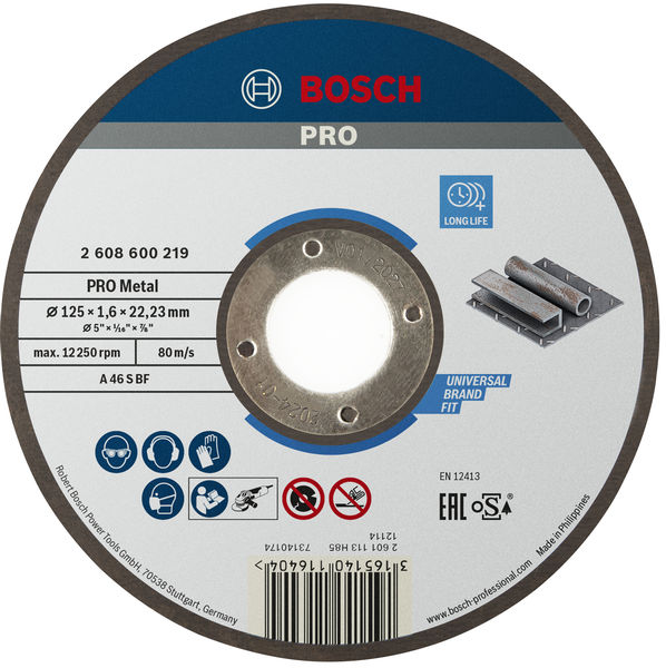 BOSCH PRO Metal Trennscheibe, 125 x 1.6 x 22.23 mm, gerade, oSa