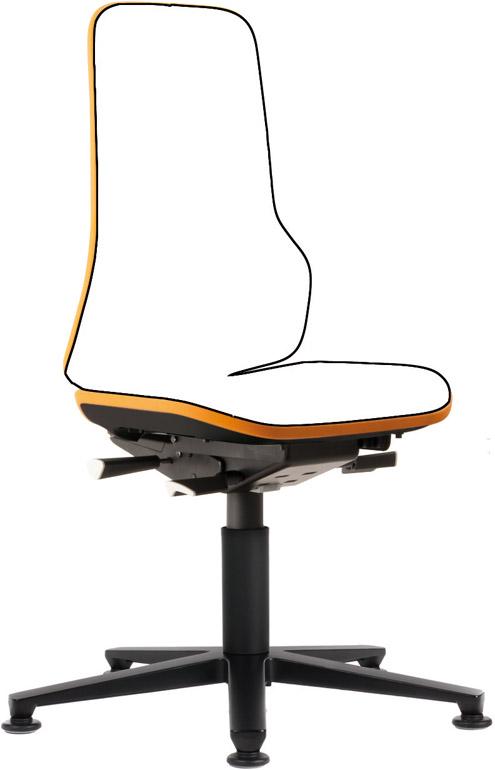 BIMOS Bimos Arbeitsstuhl Neon orange,ohne Polster Sitzhöhe 450-620 mm mit Gleiter