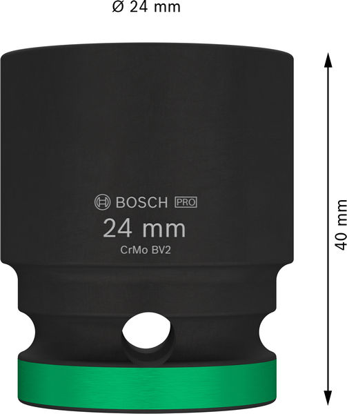 BOSCH PRO Impact Steckschlüsselsatz, 1/2", 24 mm, Standard