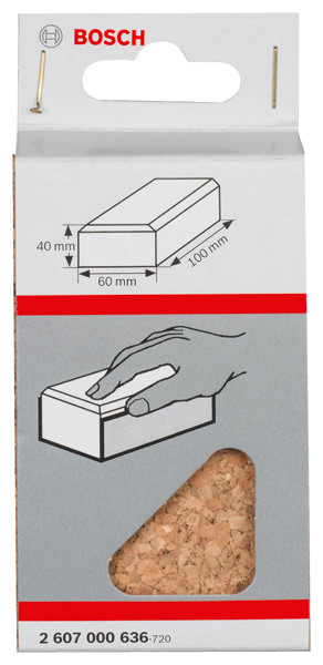 BOSCH Handschleifklotz, Länge x Breite: 60 x 100 mm, aus Kork, klein BOSCH Handschleifklotz, Länge x Breite: 60 x 100 mm, aus Kork, klein