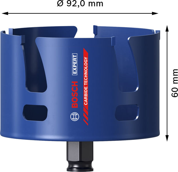 BOSCH EXPERT Construction Material Power Change Plus Lochsäge, 92 x 60 mm