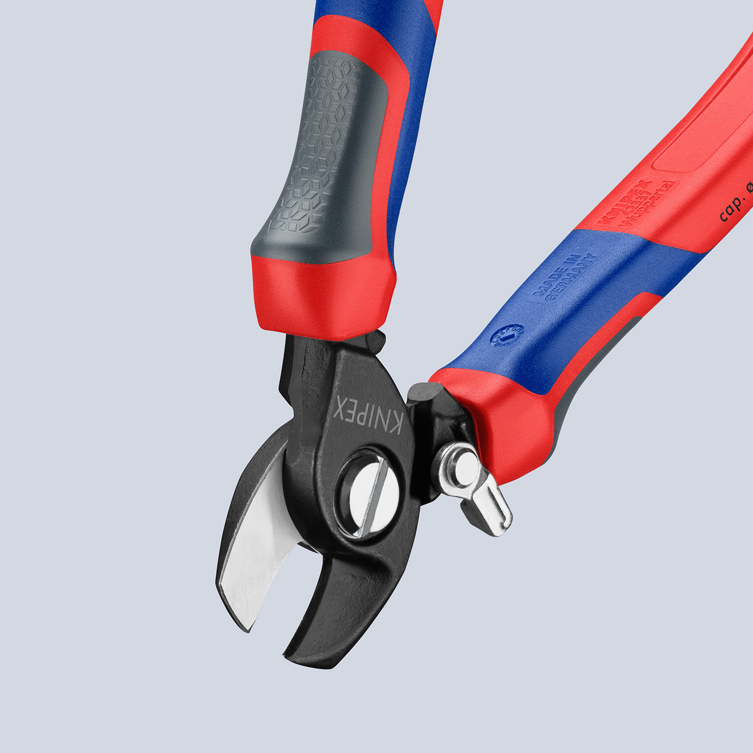 KNIPEX KNIPEX 95 22 165 Kabelschere mit Öffnungsfeder 165 mm brüniert mit Comfort-Griffen