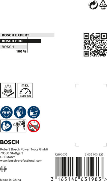 BOSCH PRO Stainless Steel clean Topfbürste, gerader Schaft, 60 x 0,3 mm BOSCH PRO Stainless Steel clean Topfbürste, gerader Schaft, 60 x 0,3 mm