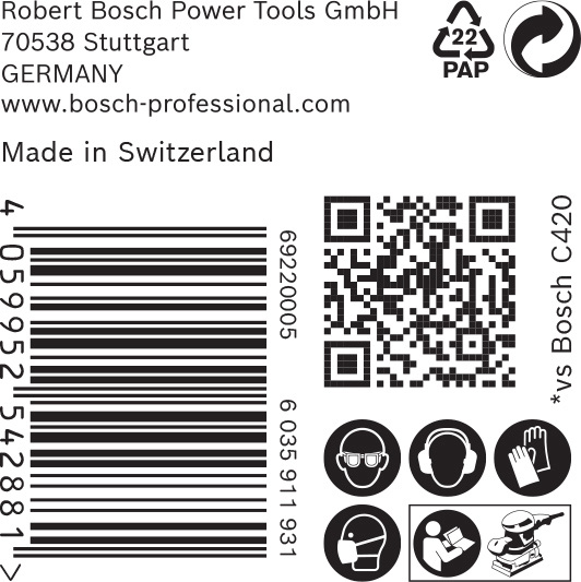 BOSCH EXPERT C470 Schleifblatt, 115x230mm, K400, 14 Löcher, 50-tlg.