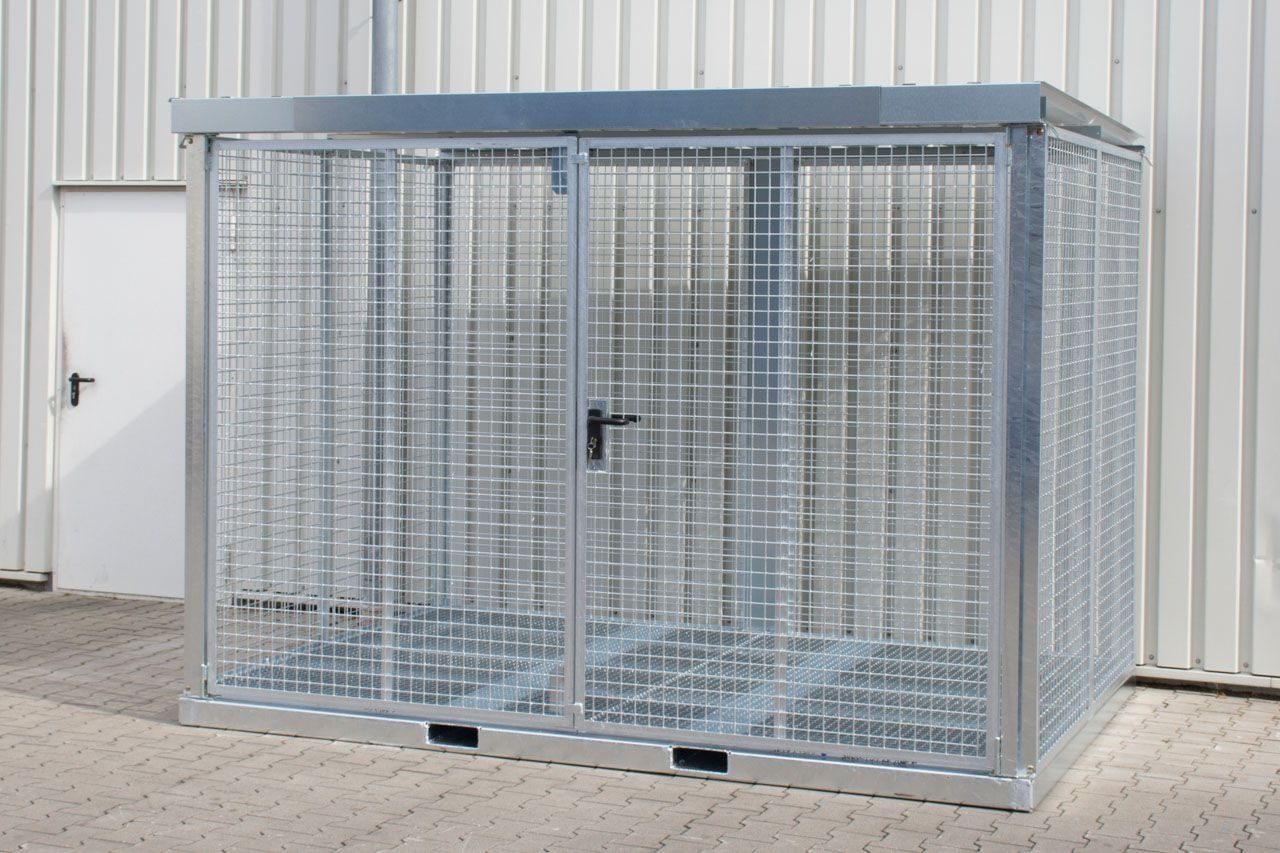 BAUER Gasflaschen-Container GFC-E/G M5, feuerverzinkt