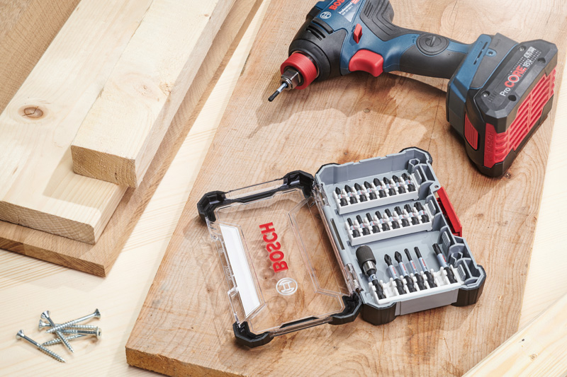 BOSCH PRO Impact Schrauberbit mit Doppelklingen u. Pick and Click-Einsätzen, PZ2, 65mm BOSCH PRO Impact Schrauberbit mit Doppelklingen u. Pick and Click-Einsätzen, PZ2, 65mm