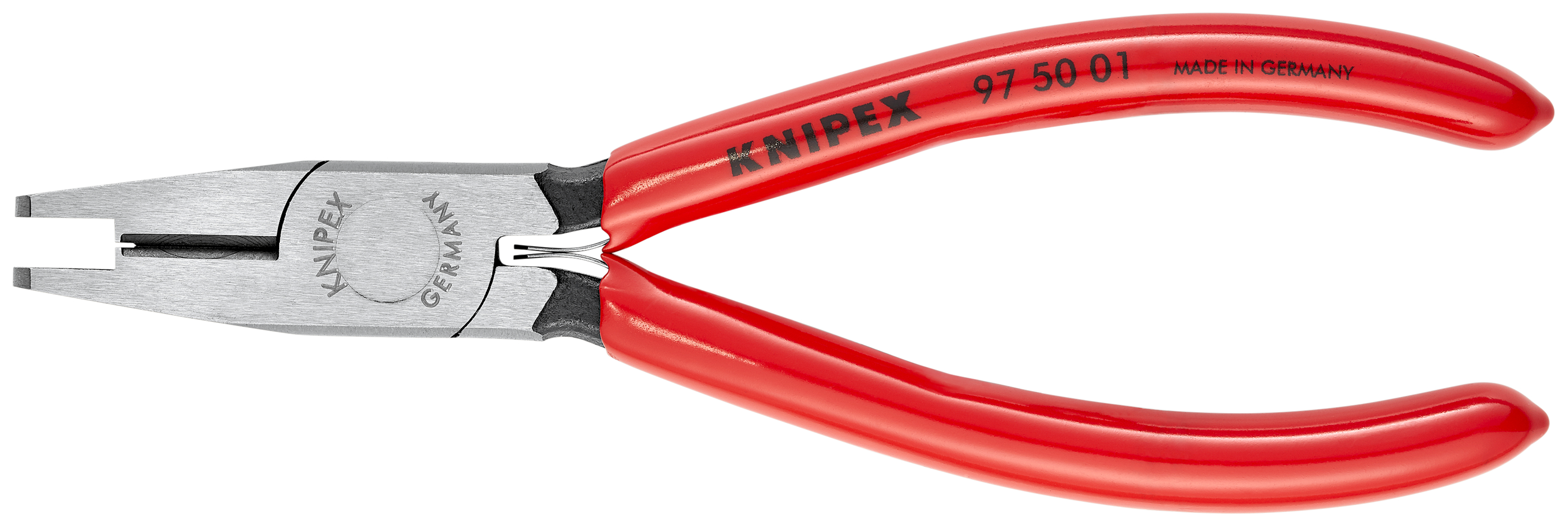 KNIPEX KNIPEX 97 50 01 Crimpzange für Scotchlok™-Verbinder mit Schneiden 155 mm mit Kunststoff überzogen poliert KNIPEX KNIPEX 97 50 01 Crimpzange für Scotchlok™-Verbinder mit Schneiden 155 mm mit Kunststoff überzogen poliert