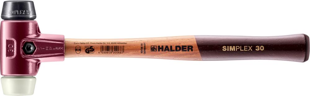 HALDER Simplex-Schonhammer Gummikomposition/Nylon, Ø30mm