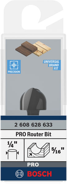 BOSCH PRO Hohlkehlfräser, R 5/16", Schaft 1/4" BOSCH PRO Hohlkehlfräser, R 5/16", Schaft 1/4"