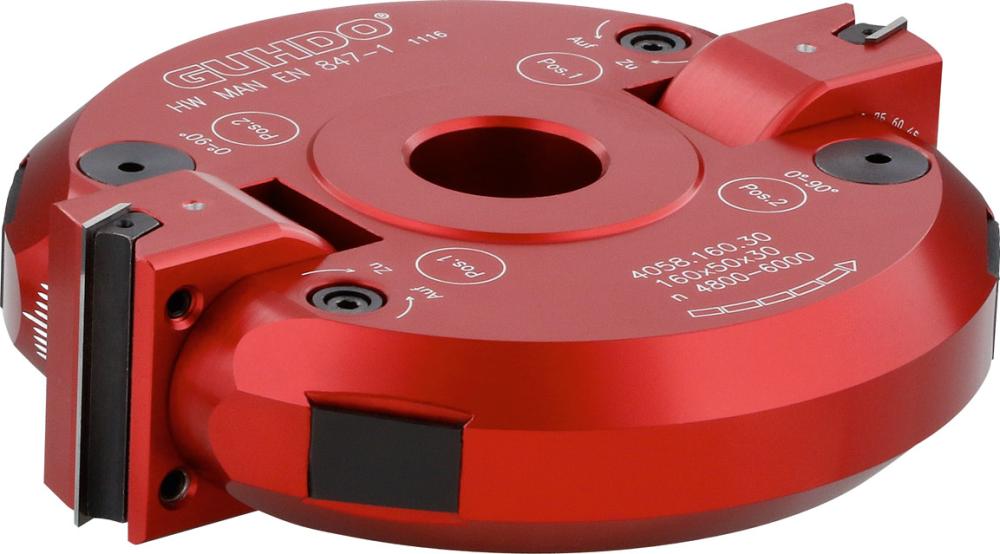Guhdo HW-WPL-Schwenkmesserkopf Z2, D = 160 mm, B = 50,0 mm, d = 30 mm, bis 90 ° schwenkbar, 4.800 - 6.000 U/min Guhdo HW-WPL-Schwenkmesserkopf Z2, D = 160 mm, B = 50,0 mm, d = 30 mm, bis 90 ° schwenkbar, 4.800 - 6.000 U/min