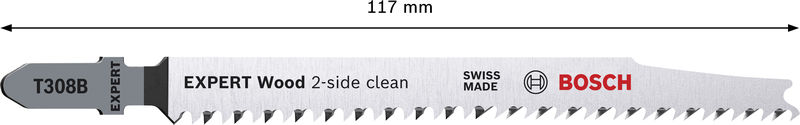 BOSCH EXPERT Wood 2-side clean T308B Stichsägeblatt, 3-tlg.