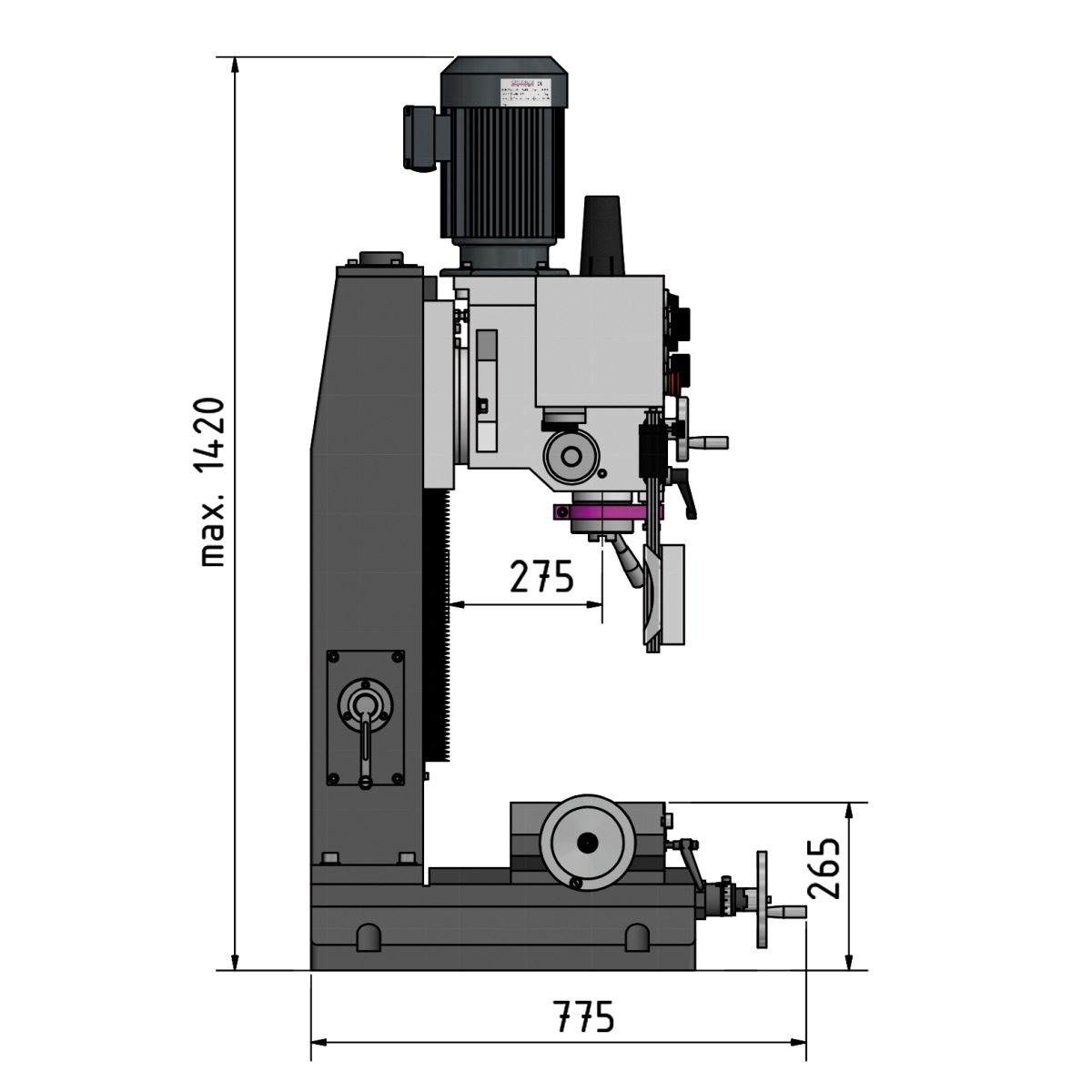 STÜRMER Präzisions-Bohr-Fräsmaschine Optimum OPTImill MB 4
