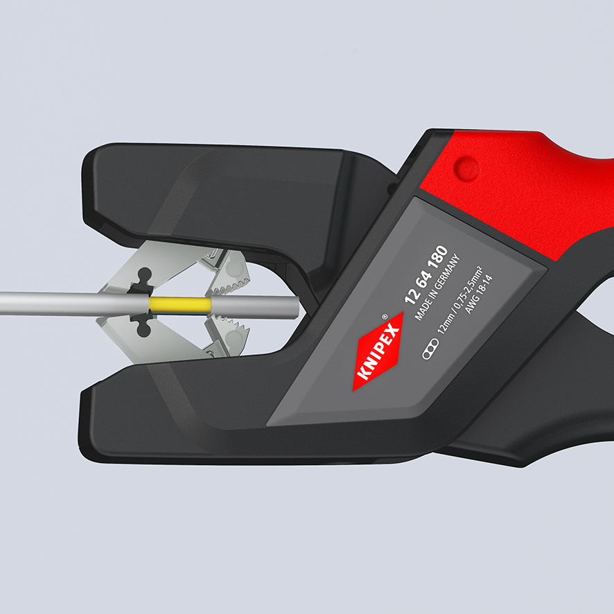 KNIPEX KNIPEX 12 64 180 Automatische Flachkabel-Abisolierzange 180 mm