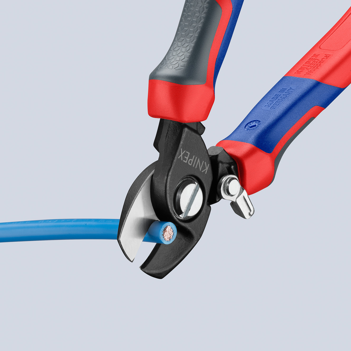 KNIPEX KNIPEX 95 22 165 Kabelschere mit Öffnungsfeder 165 mm brüniert mit Comfort-Griffen