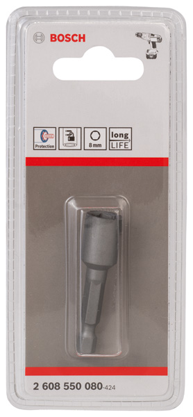BOSCH Steckschlüssel, 50 x 8 mm, M 5, mit Magnet BOSCH Steckschlüssel, 50 x 8 mm, M 5, mit Magnet