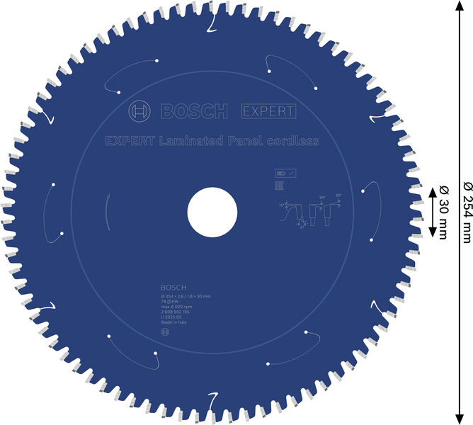 BOSCH EXPERT Laminated Panel Kreissägeblatt, 254x30 mm, Z78 BOSCH EXPERT Laminated Panel Kreissägeblatt, 254x30 mm, Z78