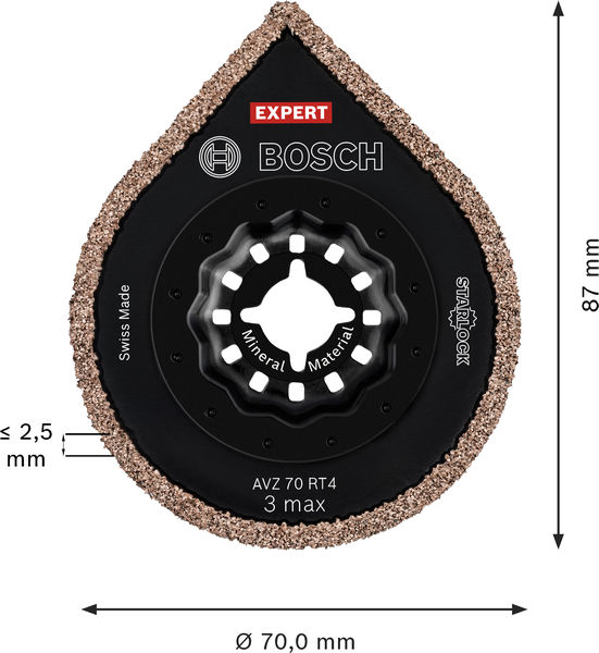 BOSCH EXPERT AVZ 70 RT4 3 max Fugenentfernungsplatte, Ø 70 mm BOSCH EXPERT AVZ 70 RT4 3 max Fugenentfernungsplatte, Ø 70 mm