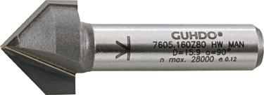 GUHDO HW-V-Nutfräser Z2 S8 D16 90° l=12,7 L=45
