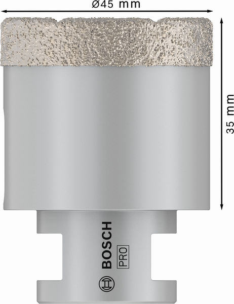 BOSCH PRO Ceramic Trockenbohrkrone, 45 x 35 x 14 mm BOSCH PRO Ceramic Trockenbohrkrone, 45 x 35 x 14 mm