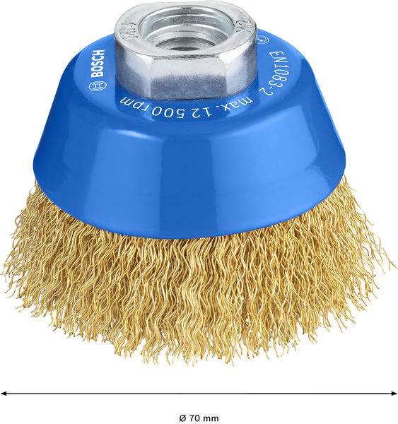 BOSCH PRO Metal clean Topfbürste, 70 x 0,30 mm, Gewinde, vermessingt
