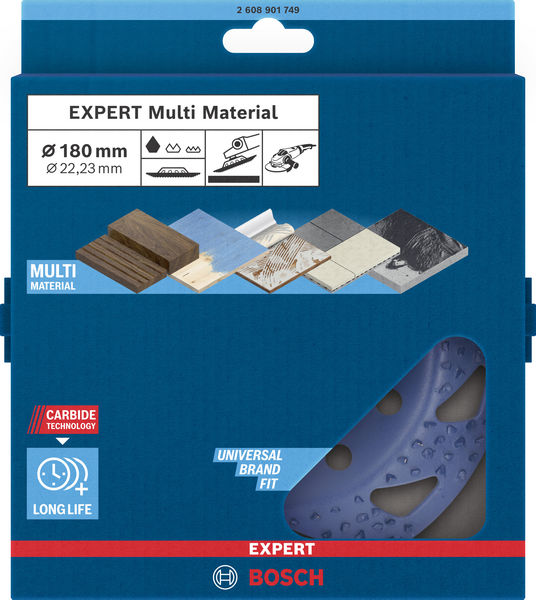 BOSCH EXPERT Multi Material Carbide-Topfscheibe grob, angeschrägt, 180 mm, 22,23 mm BOSCH EXPERT Multi Material Carbide-Topfscheibe grob, angeschrägt, 180 mm, 22,23 mm
