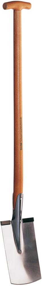 SHW Rex-Edelstahlspaten mit Tritt u. Eschen-T-Stiel