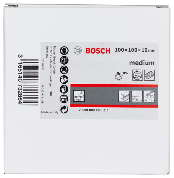 BOSCH Lamellenschleifwalze mit Vlies, 19 mm, mittel, 100 mm BOSCH Lamellenschleifwalze mit Vlies, 19 mm, mittel, 100 mm