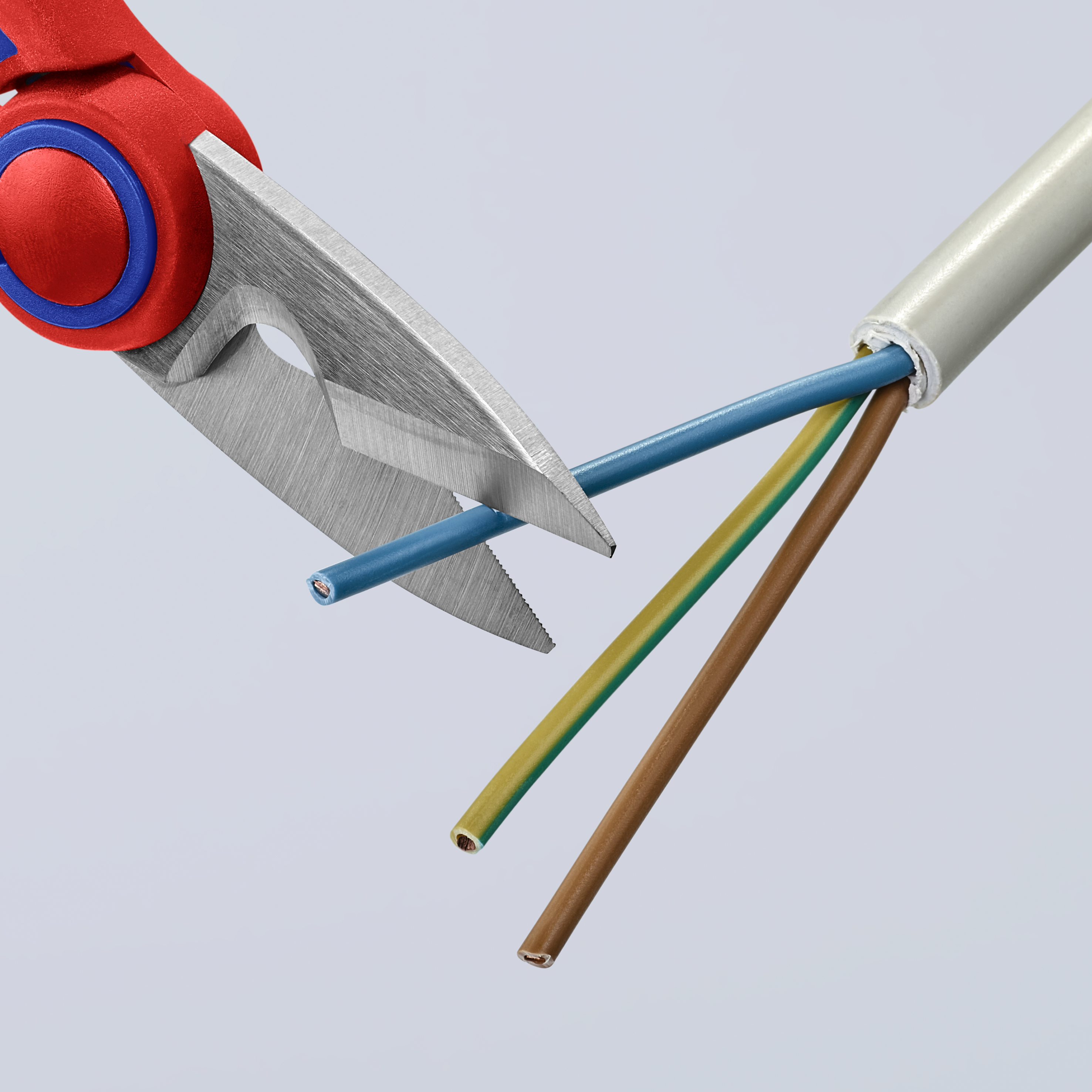 KNIPEX KNIPEX 95 05 10 SB Elektrikerscheren 190 mm mit Mehrkomponenten-Hüllen, glasfaserverstärkt poliert