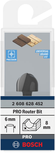 BOSCH PRO Hohlkehlfräser, R 8, Schaft 6 mm BOSCH PRO Hohlkehlfräser, R 8, Schaft 6 mm