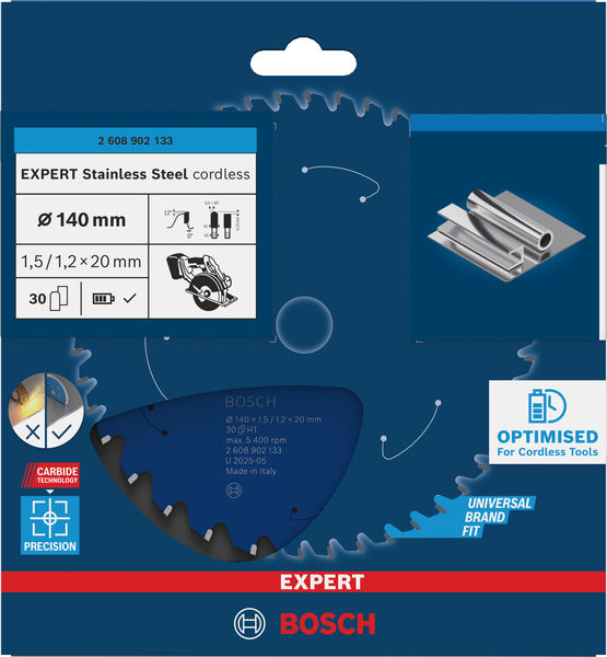 BOSCH EXPERT Stainless Steel Kreissägeblatt, 140x20 mm, Z30