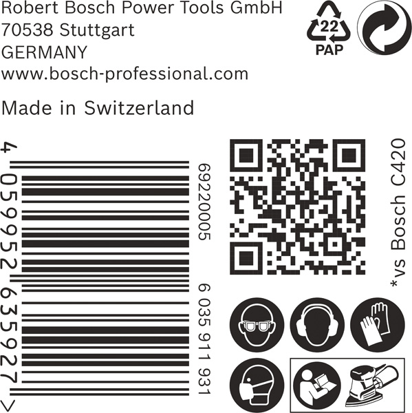 BOSCH EXPERT C470 Schleifblatt, 100x150mm, K80, 7 Löcher, 50-tlg.