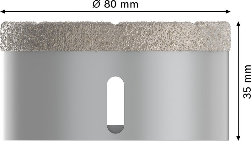 BOSCH PRO Ceramic dry Trockenbohrkrone, 80 x 35 mm, X-Lock
