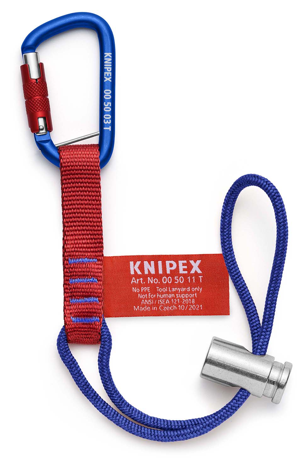 KNIPEX KNIPEX 00 50 13 T BK Adapterschlaufen mit fixiertem Materialkarabiner Zur Werkzeug-Absturzsicherung 186 mm