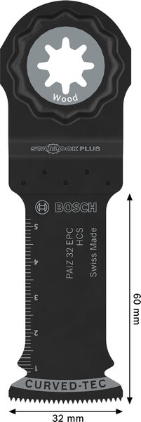 BOSCH PAIZ 32 EPC Holz Tauchsägeblatt, Starlock, 32 x 60 mm, TU25 BOSCH PAIZ 32 EPC Holz Tauchsägeblatt, Starlock, 32 x 60 mm, TU25