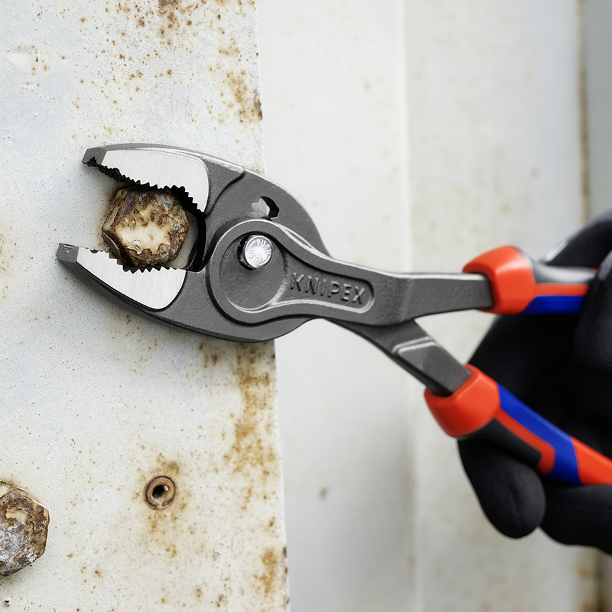 KNIPEX KNIPEX 82 02 250 TwinGrip® Front- und Seitengreifzange 250 mm grau atramentiert mit Comfort-Griffen poliert