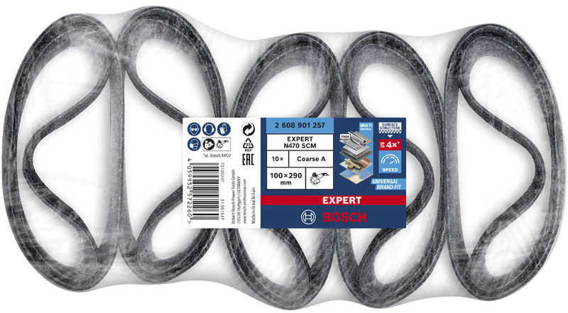 BOSCH EXPERT N470 Schleifband,100x290mm, grob, 10-tlg.
