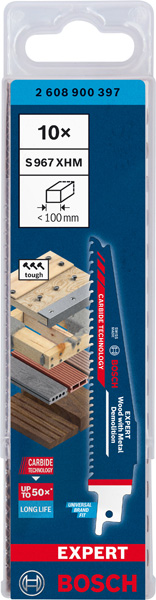 BOSCH EXPERT S967XHM Wood with Metal Demolition Säbelsägeblatt, 10-tlg.
