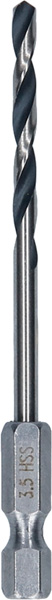 BOSCH HSS PointTeQ Sechskantbohrer 3,5 mm, 10er-Pack