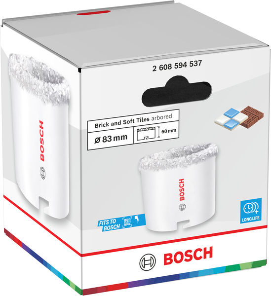 BOSCH Brick and Soft Tile Lochsäge mit Aufsteckhalter, 83 x 60 mm BOSCH Brick and Soft Tile Lochsäge mit Aufsteckhalter, 83 x 60 mm