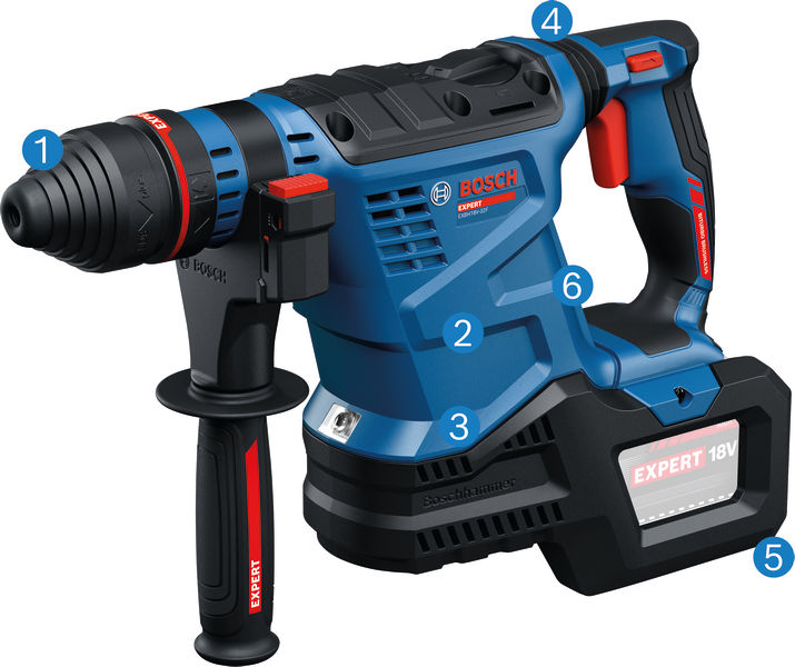 BOSCH EXPERT Akku-Bohrhammer mit SDS plus EXBH18V-32F, 2 x EXBA18V-80, XL-BOXX