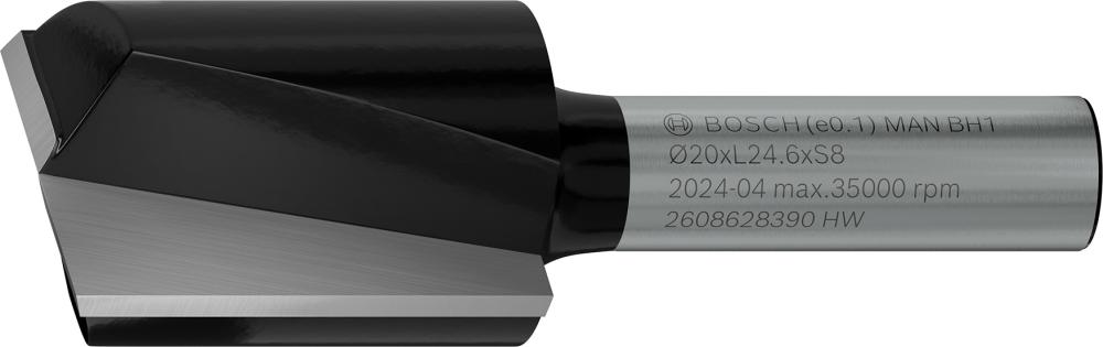 BOSCH PRO Nutfräser, zweischneidig, Ø 20 x L 24,6, Schaft 8 mm