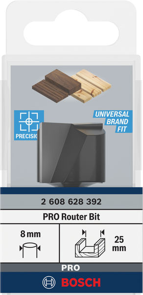 BOSCH PRO Nutfräser, zweischneidig, Ø 25 x L 19,6, Schaft 8 mm BOSCH PRO Nutfräser, zweischneidig, Ø 25 x L 19,6, Schaft 8 mm