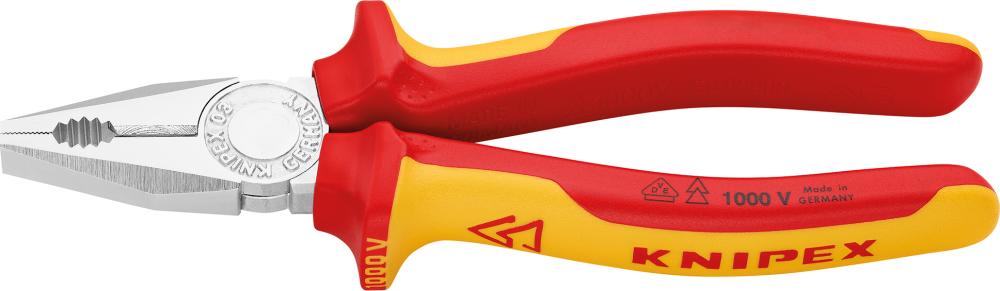 KNIPEX 03 06 160 Kombizange isoliert mit Mehrkomponenten-Hüllen, VDE-geprüft verchromt 160 mm KNIPEX 03 06 160 Kombizange isoliert mit Mehrkomponenten-Hüllen, VDE-geprüft verchromt 160 mm