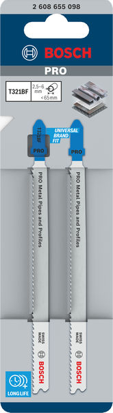 BOSCH PRO Metal Pipes and Profiles T321BF Stichsägeblatt, 132 mm, 2-tlg.