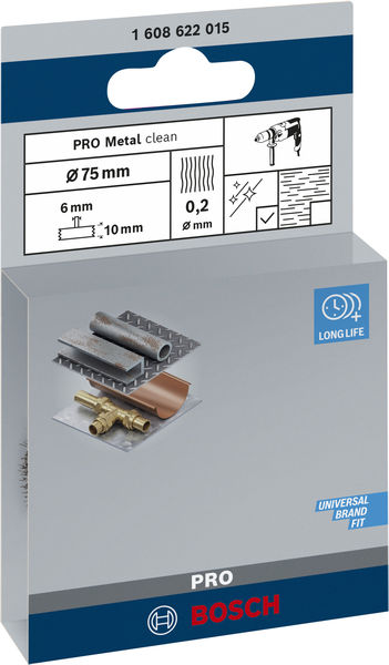 BOSCH PRO Metal clean Scheibenbürste, gerader Schaft, 75 x 0,2 mm