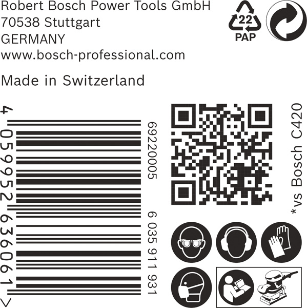 BOSCH EXPERT C470 Schleifblatt, 115x107mm, K80, 6 Löcher, 50-tlg. BOSCH EXPERT C470 Schleifblatt, 115x107mm, K80, 6 Löcher, 50-tlg.